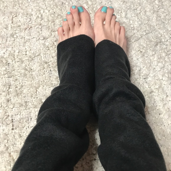 Warm Black Fleece Thigh Highs Leg Warmers Long Knee Socks Boots Thermal Leggings - Picture 5 of 5